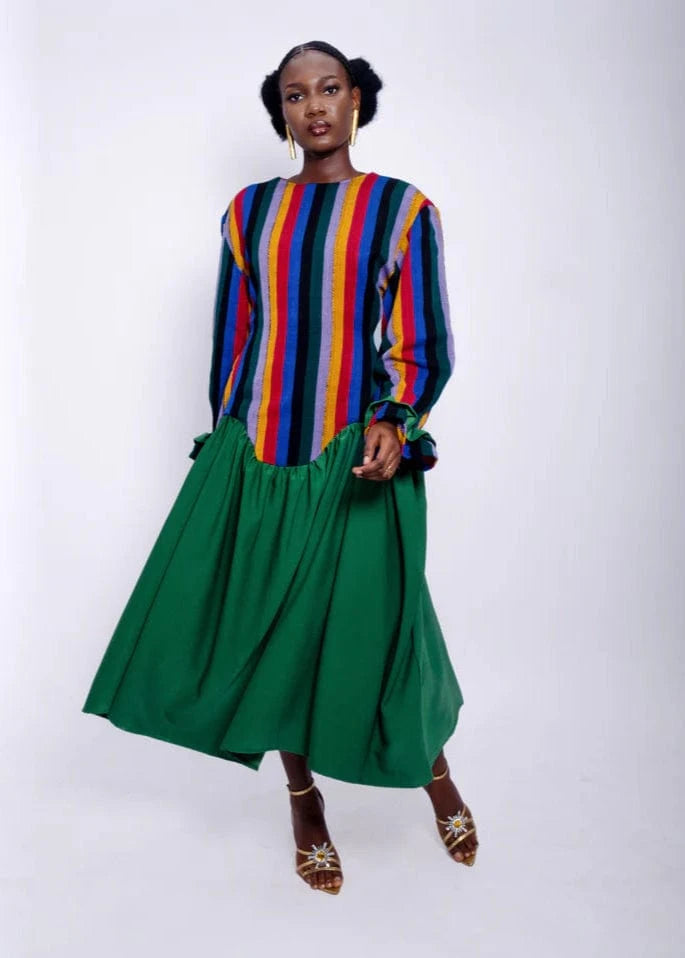 Nynu Dress - Multicolor - Kente - African Fashion by KAYADUA