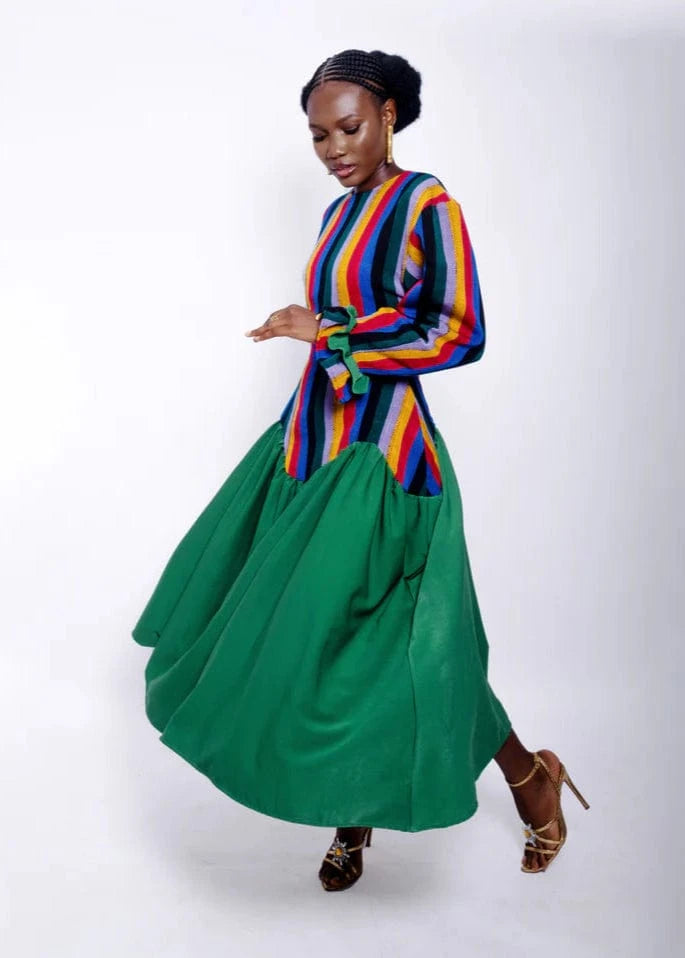 Nynu Dress - Multicolor - Kente - African Fashion by KAYADUA