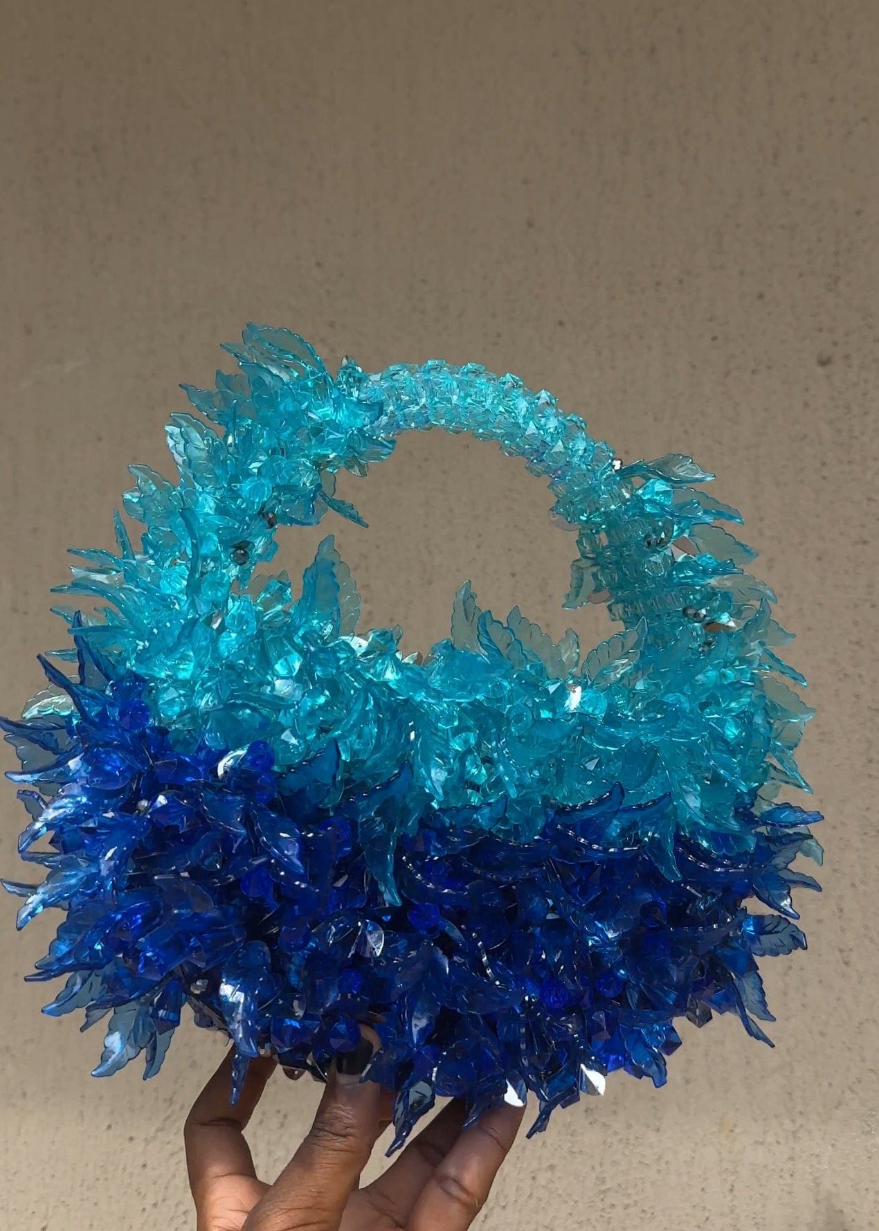 Lola Signatures Bags Blue Ara Ire Beaded Bag