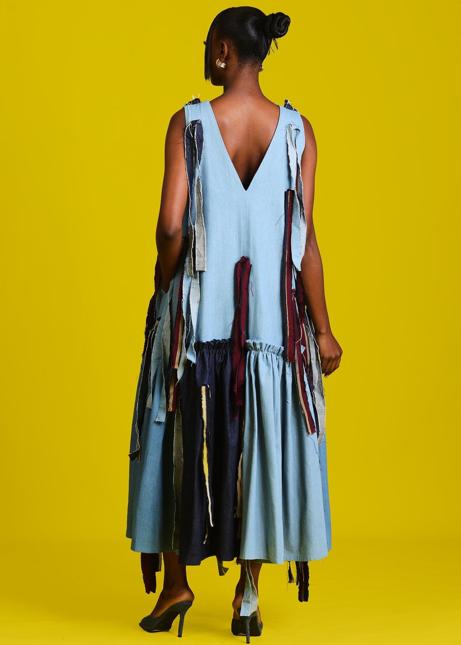 Yinx 2.0 Denim Dress - Sky Blue, Dark Blue - African Fashion by M.O.T