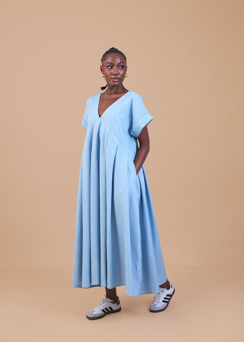 Onari Denim Dress - African Fashion