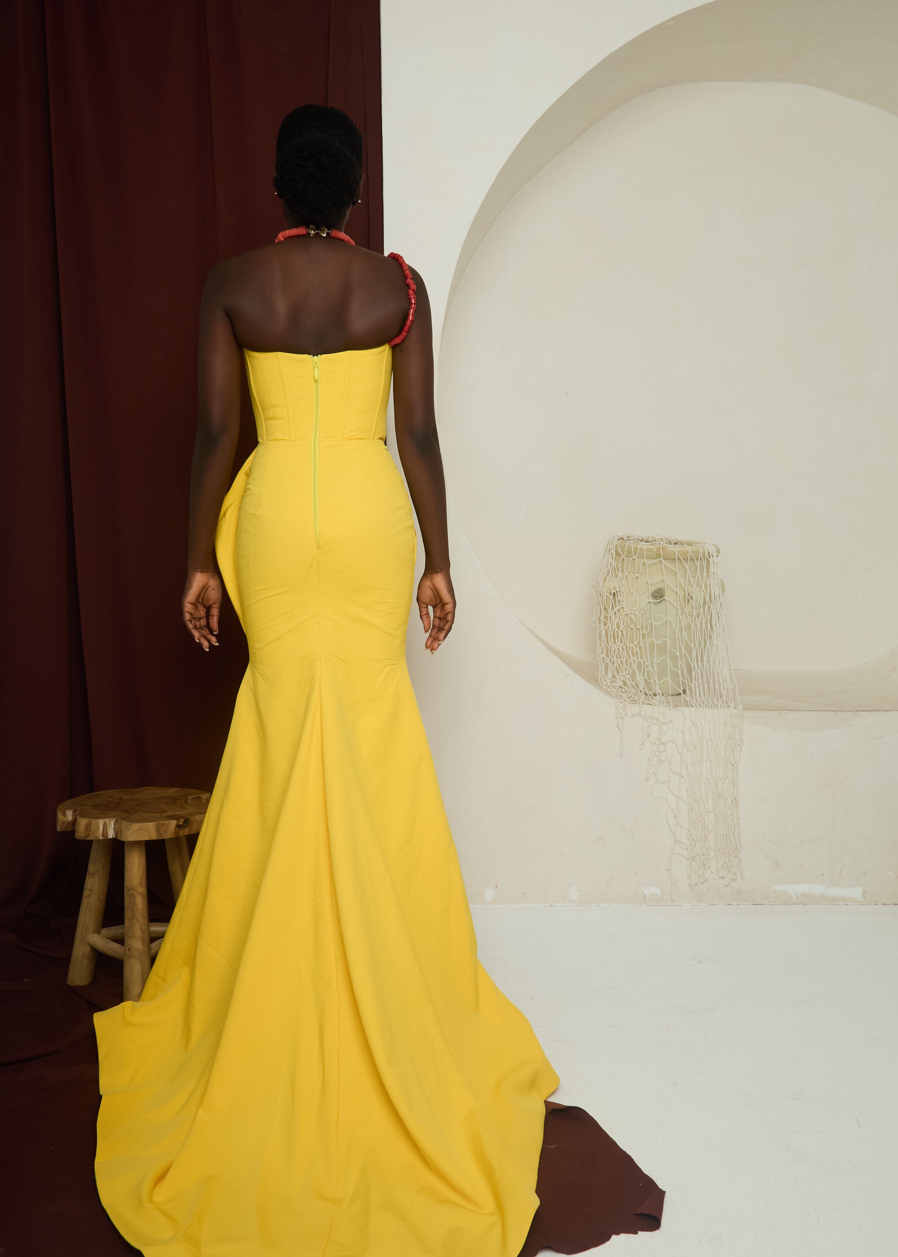 Motunrayo Dress Embrace Gown – Draped Sweetheart Corset