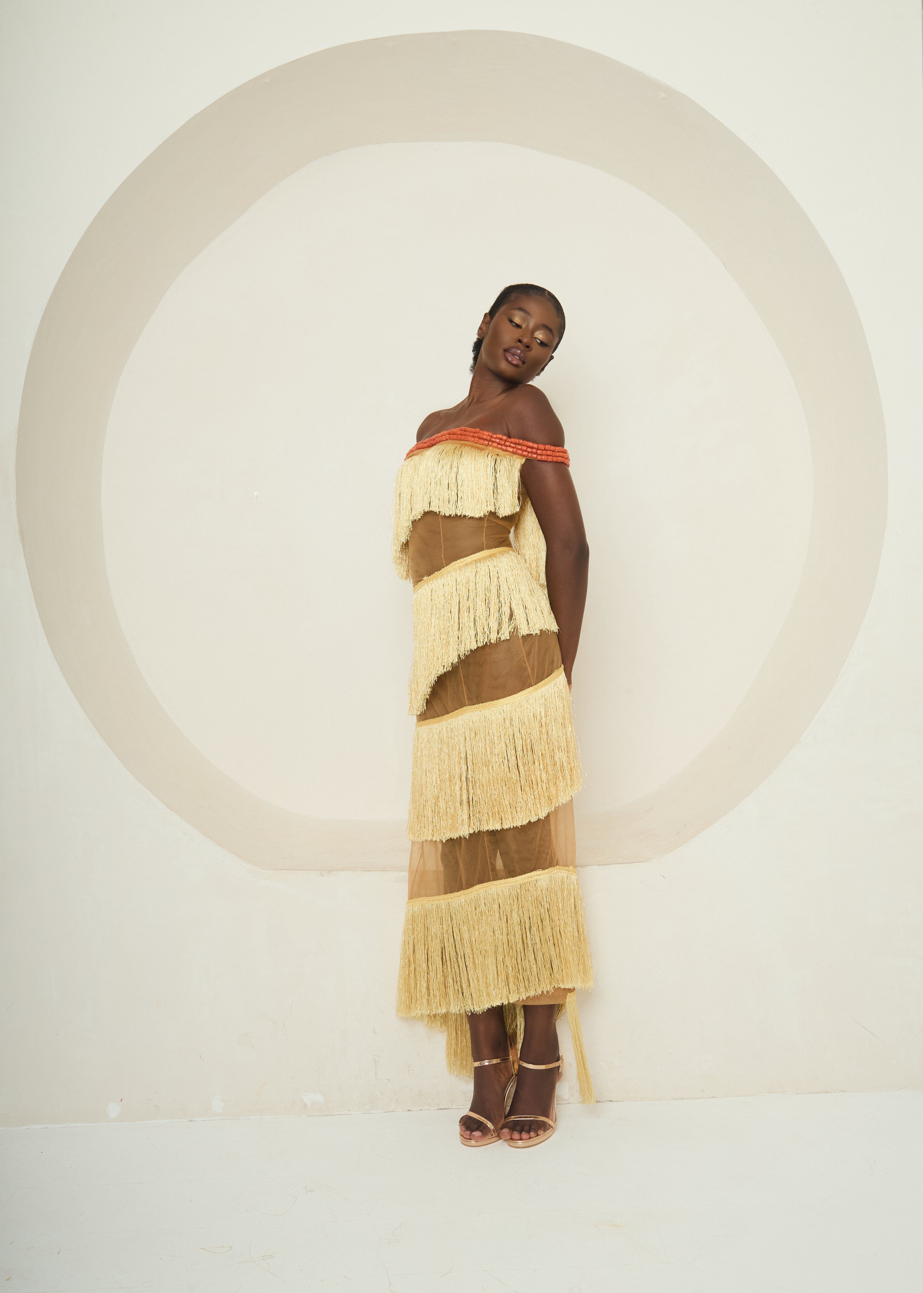 Motunrayo Women's Dress Tide Spirit Fringe Gown