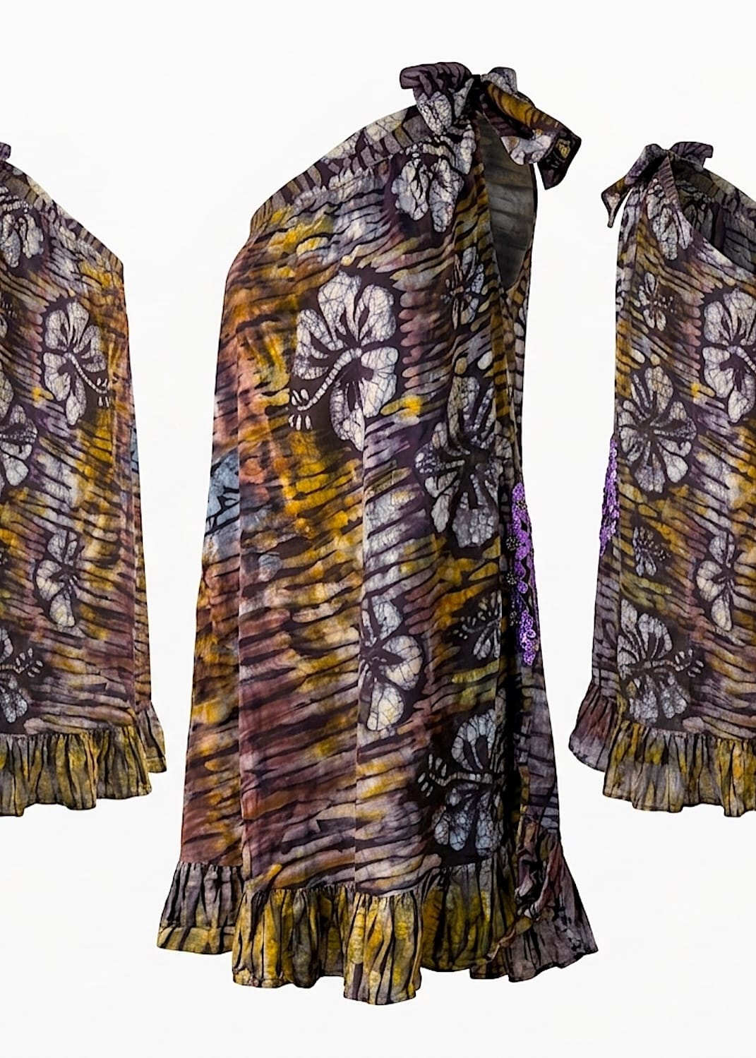Nyny Ryke Dresses M / Multicolour Wilma SH, One-Shoulder Multicolour Batik Midi Dress