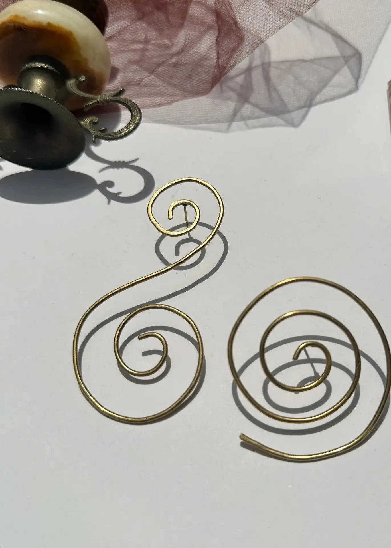 RENIKEJI Earrings Gold Nuli Swirl Mismatch Earrings
