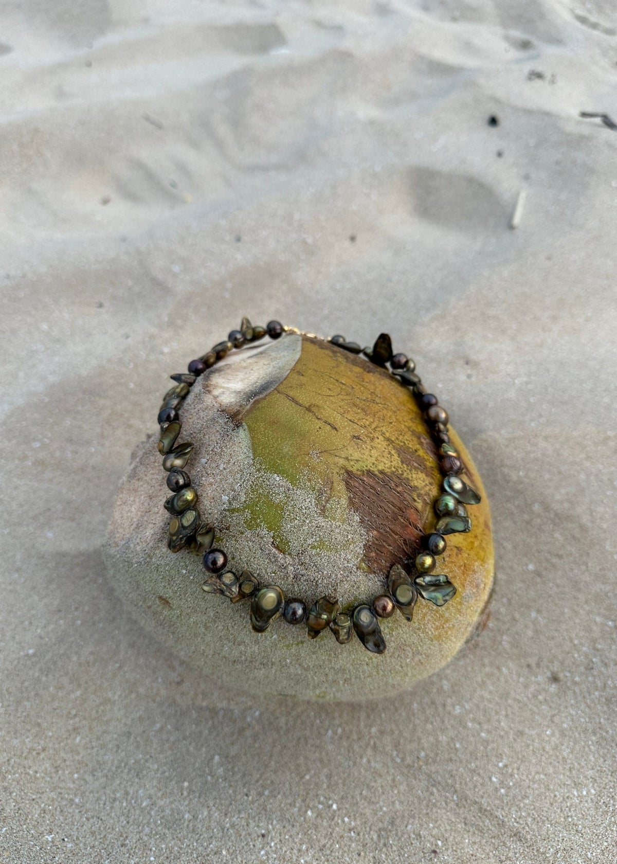 RENIKEJI Necklaces & Pendants Ash Seaweed Oyster Beaded Necklace