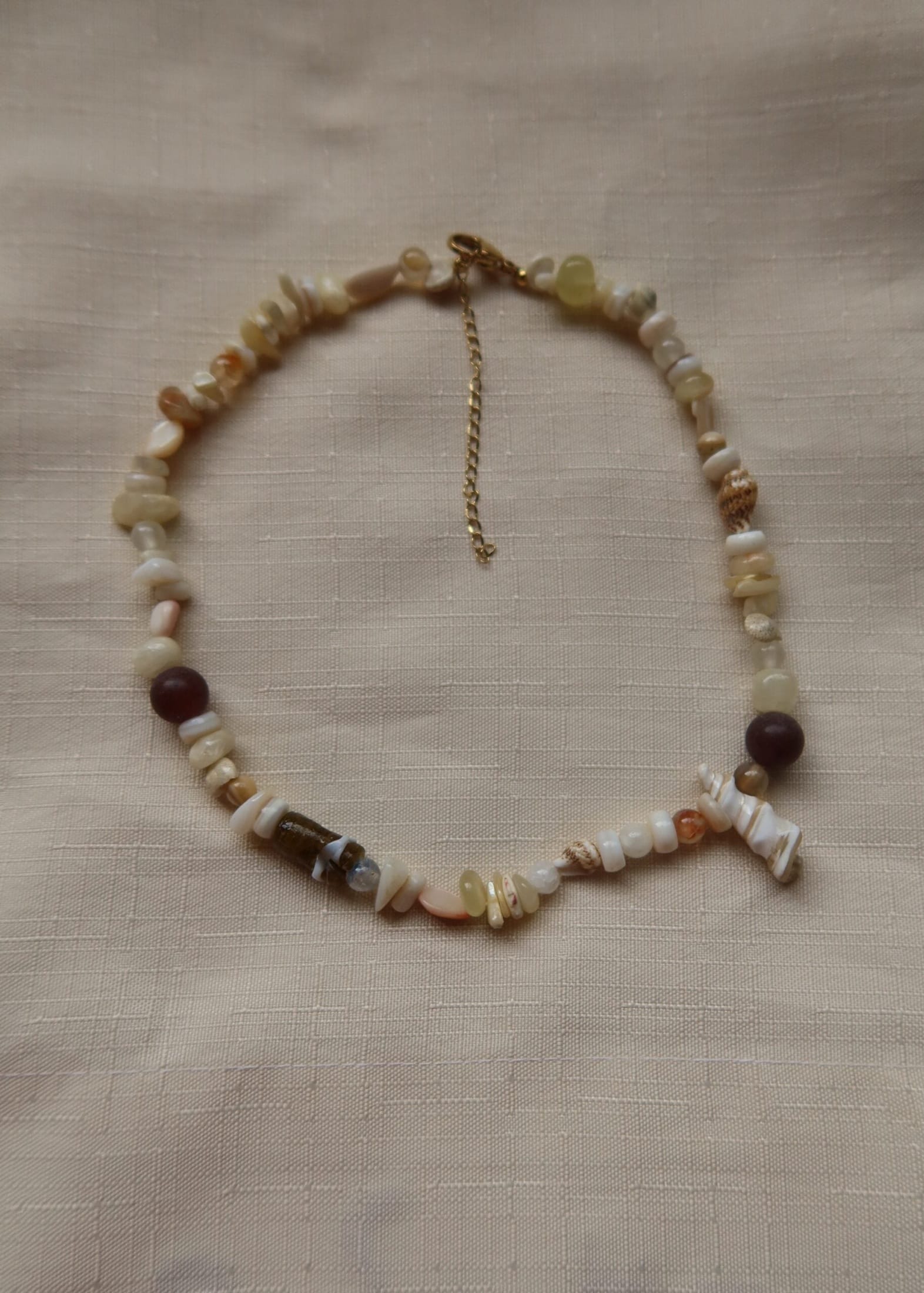 RENIKEJI Necklaces & Pendants Beige Tarkwa Beaded Shell Necklace