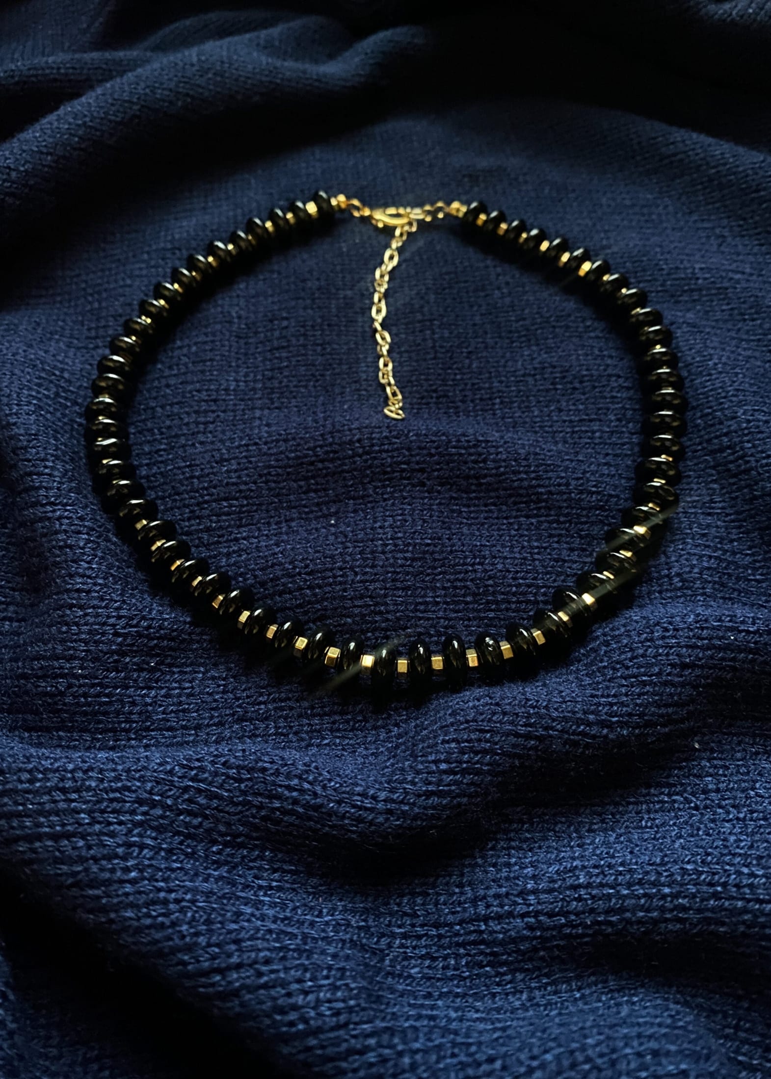 RENIKEJI Necklaces & Pendants Black Misir Black Beaded Necklace