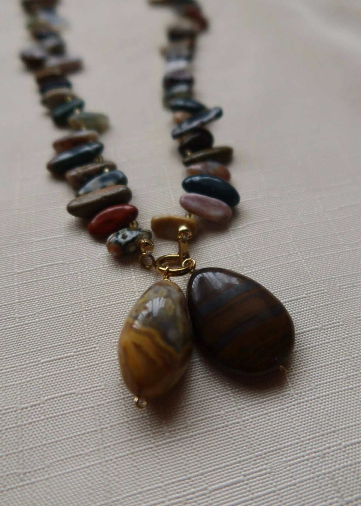 RENIKEJI Necklaces & Pendants Brown Nde Beaded Stone Necklace