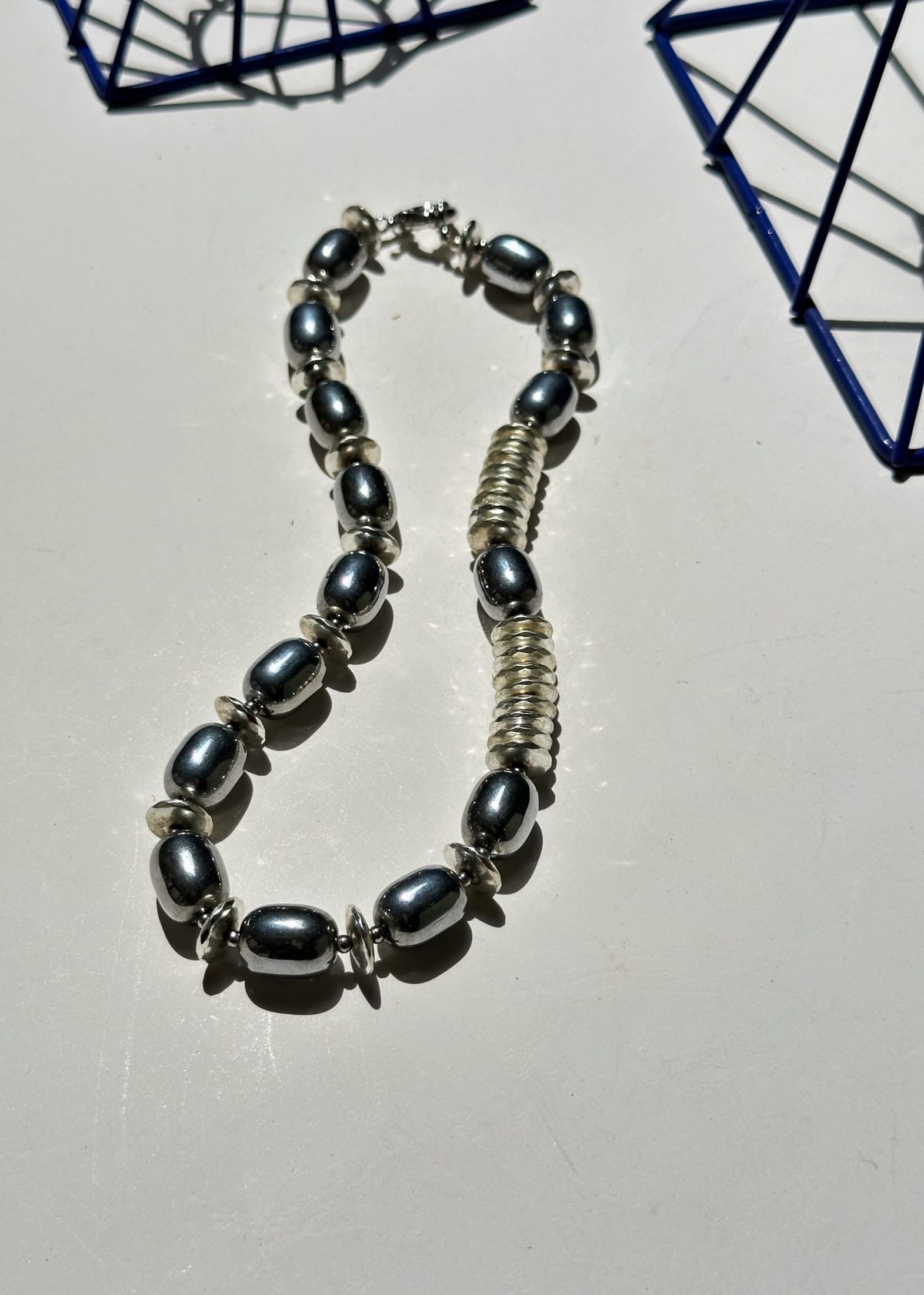 RENIKEJI Necklaces & Pendants Silver Perriand Diak Beaded Necklace