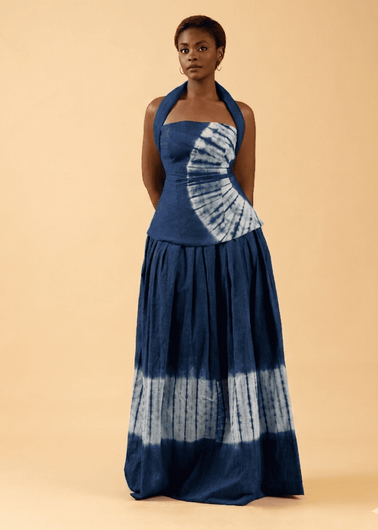 Ruks á la mode Co-ord Sets & Matching Sets Blue / 6 / Petite Rinni Halter Neck Top & Maxi Skirt