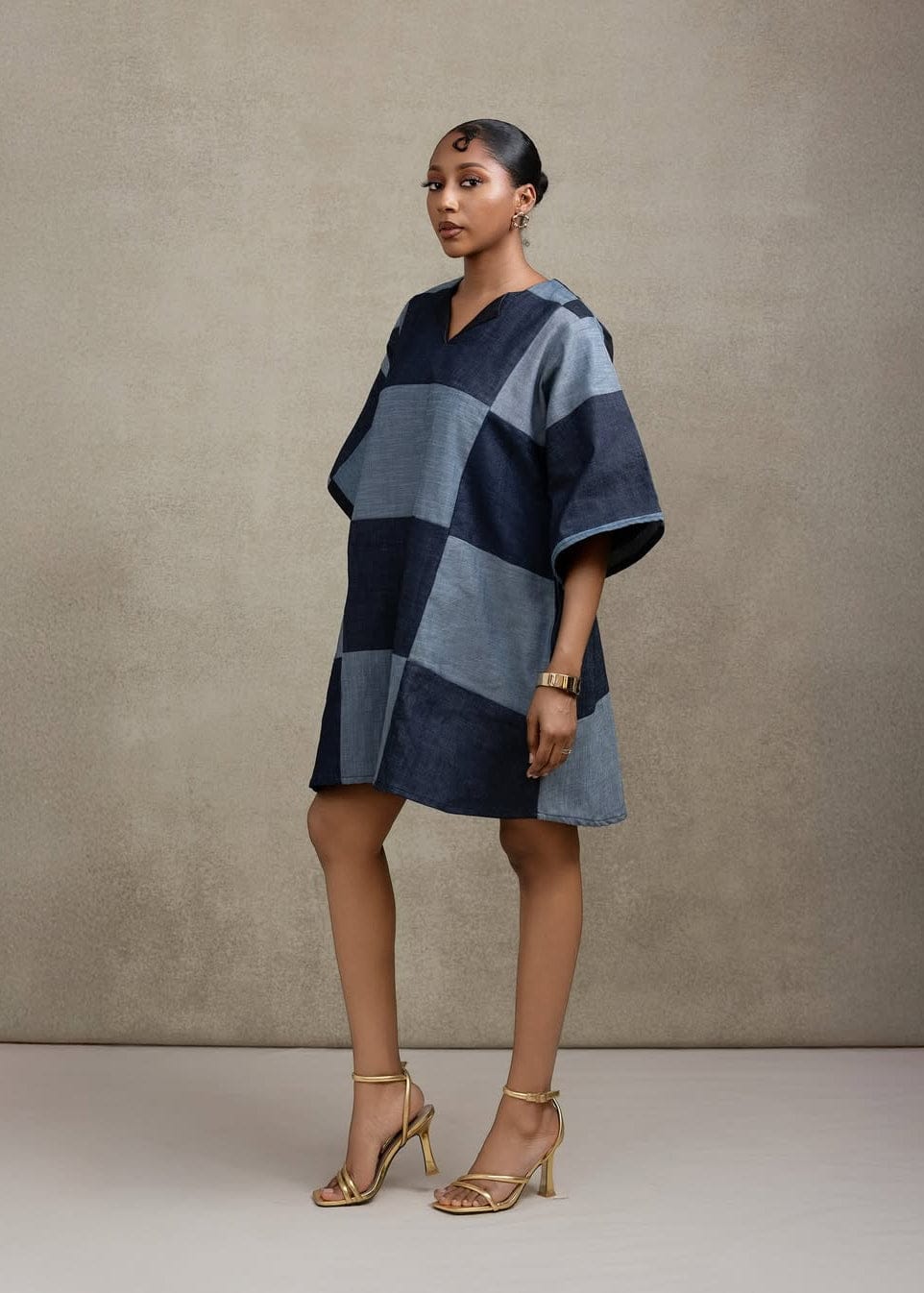 Ruks à la mode Dress Patch Denim Mini Dress