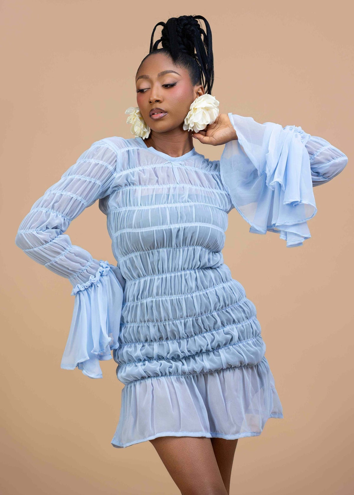 Ruks á la mode Dress Sky Blue / 6 / Petite Naya Mini Dress