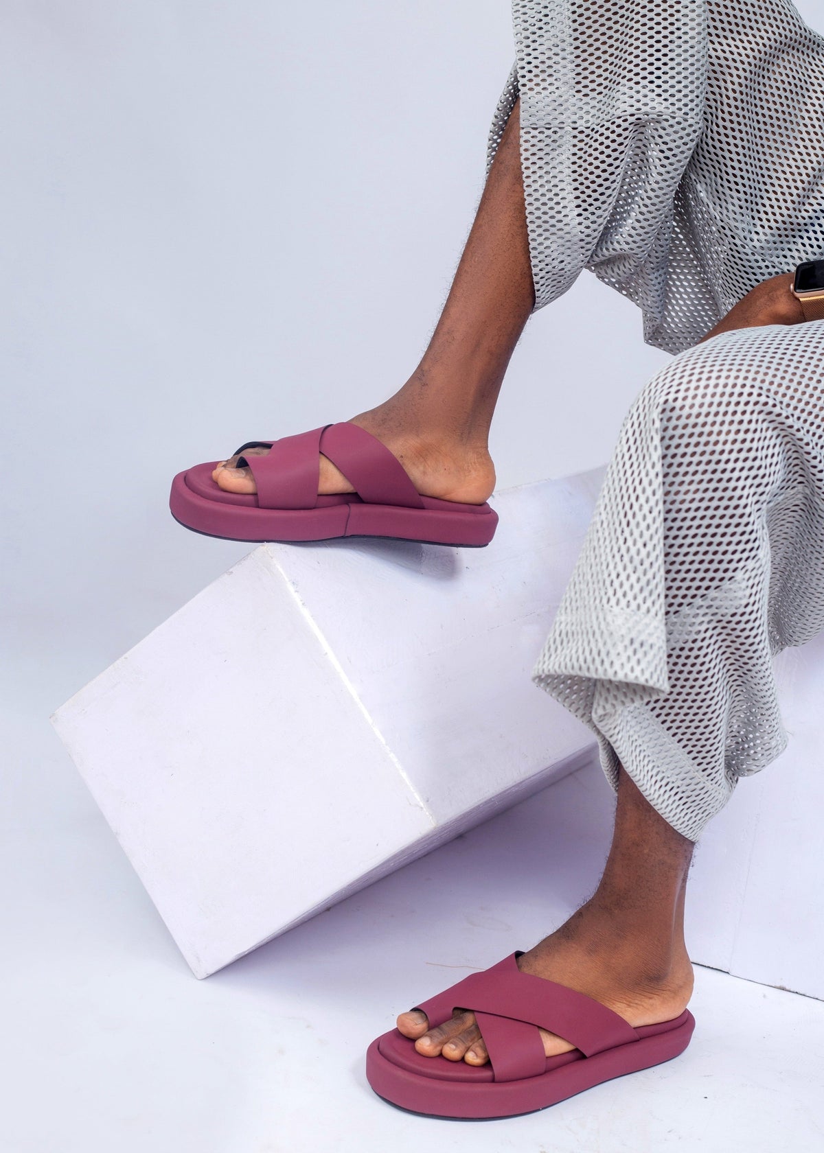 Vegan Leather Fluid Platforms - White, Pink, Burgundry, Red - Footwear - African Fashion by Shop NNO