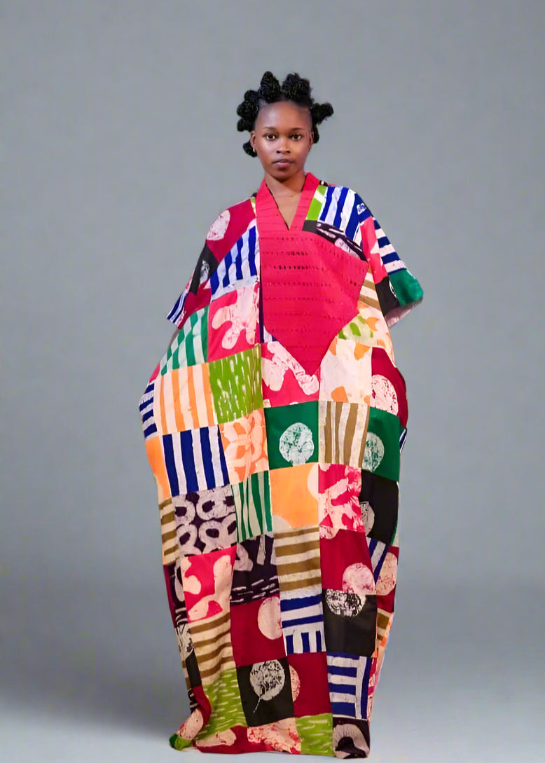 The Budding Blue Dress Multicolor / One size Ololade Agbada Bubu Gown