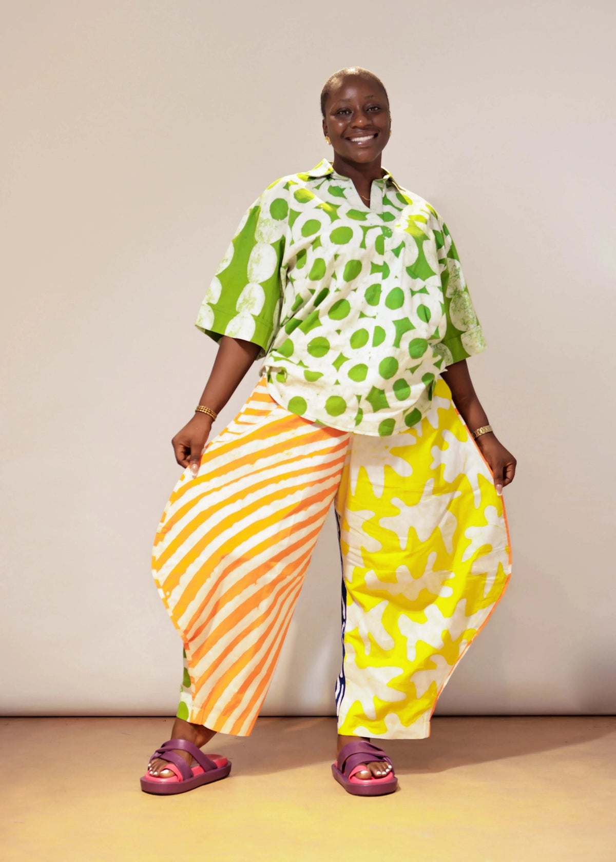 The Budding Blue Pants The Mix Colour Ajiun Kembe Horseshoe Pant Set