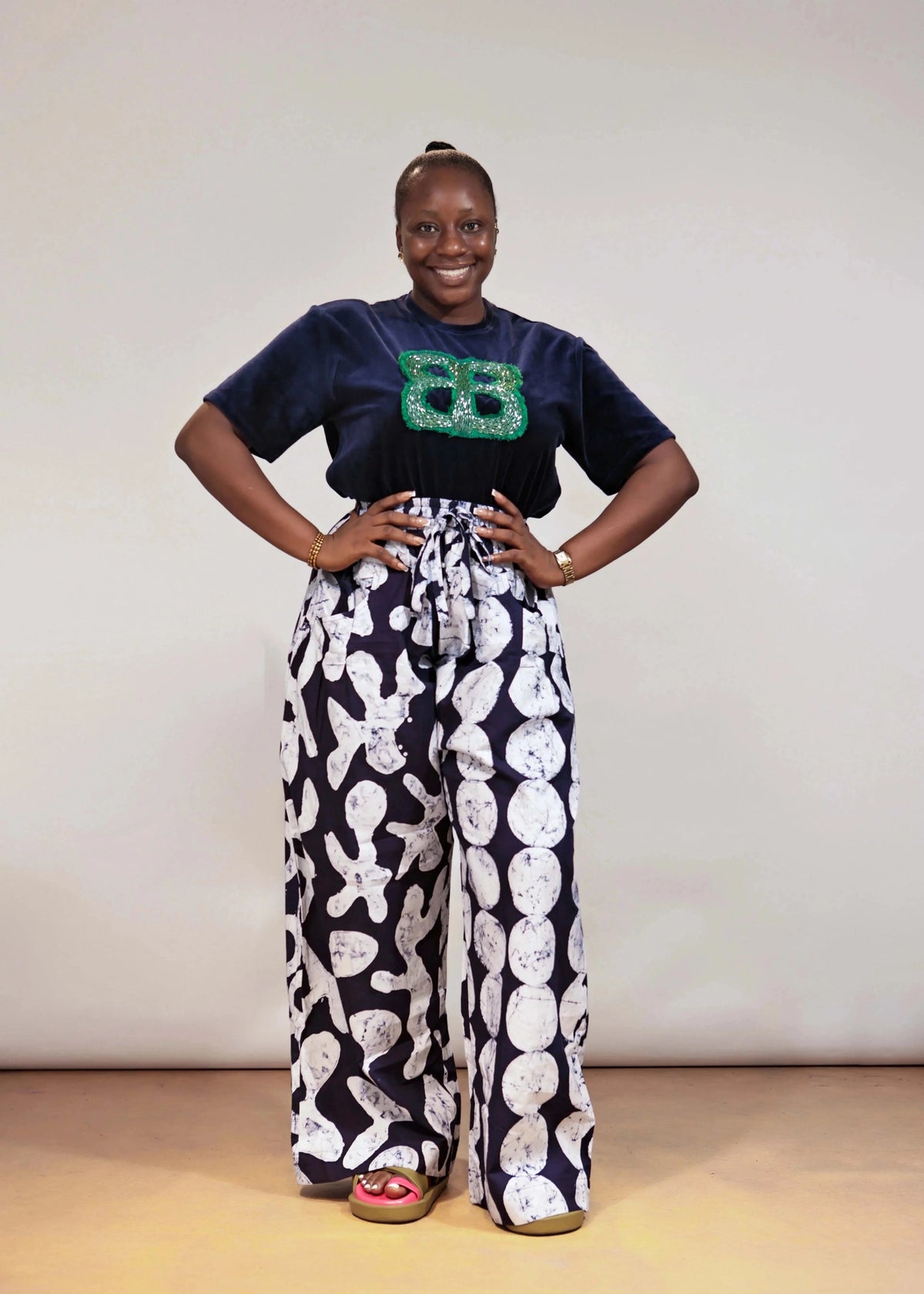 The Budding Blue Pants The Mix Kembe Wide Leg Pant Set