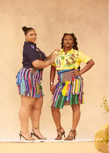 Trax Apparel Skirt Aso Oke Fringe Patch Mini Skirt