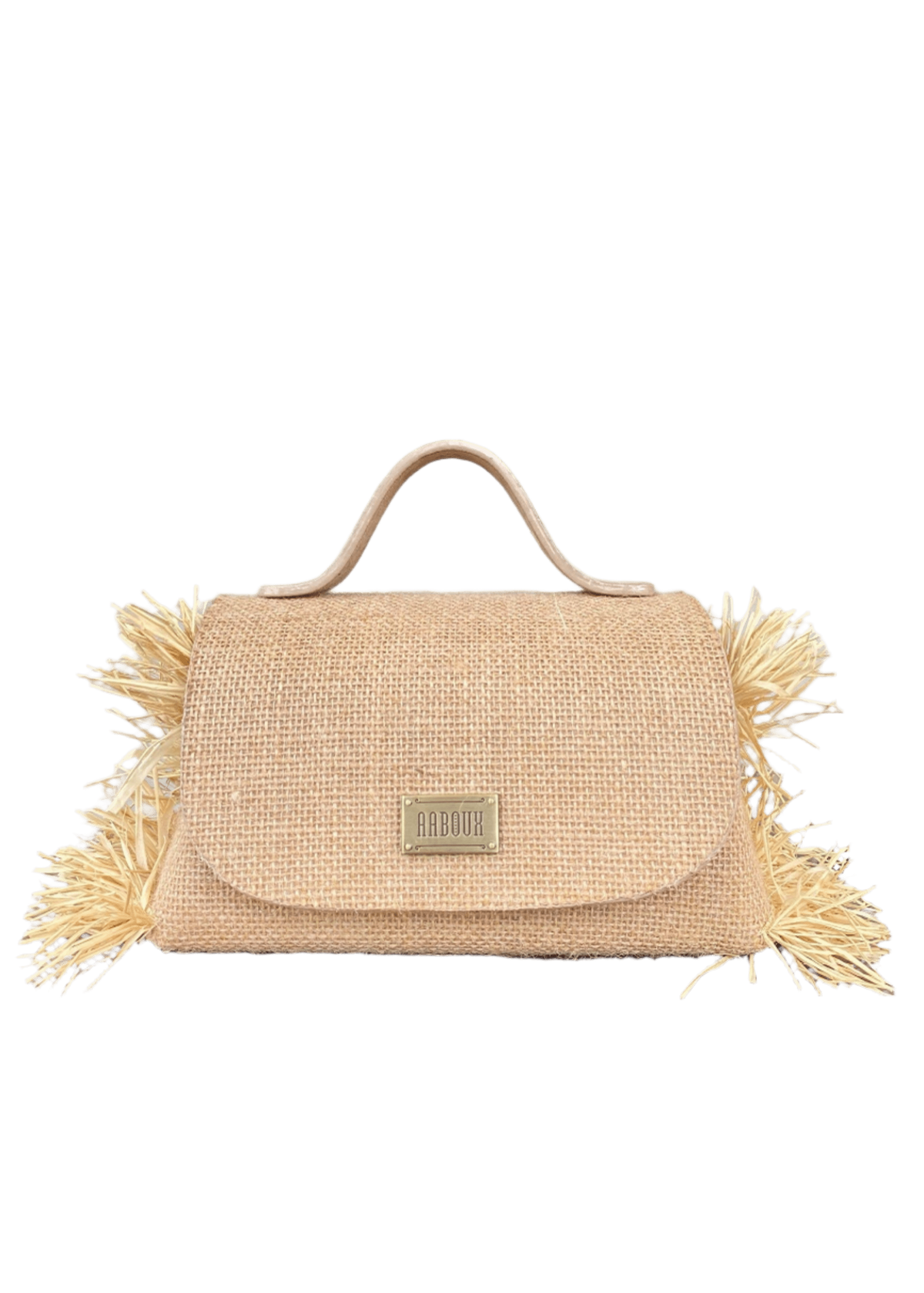 Mira XO Natural Jute with Side Raffia - Beige - Leather - Bags - African Fashion by Aaboux