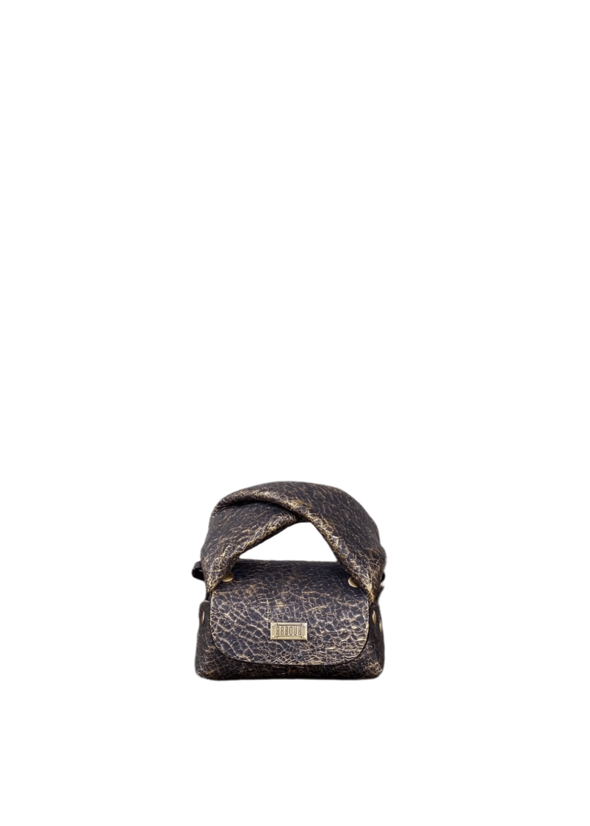 Lily Micro Black & Gold Crackled Print Leather - Black - Bags - African Fashion by Aaboux
