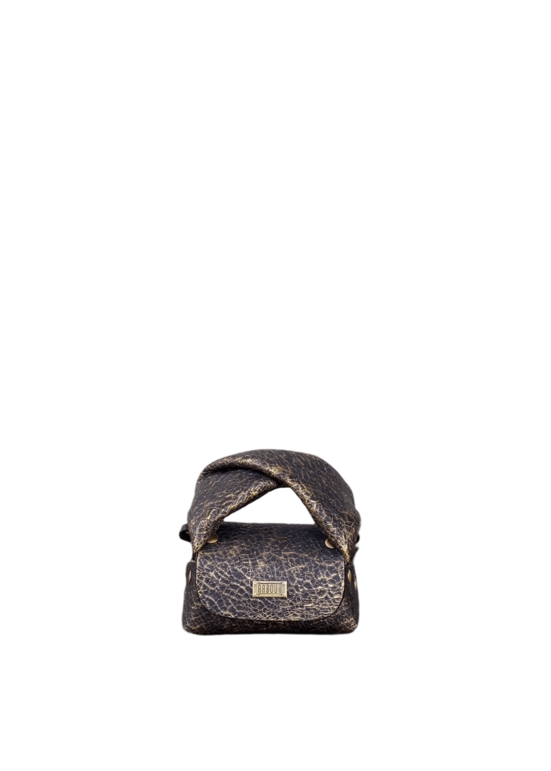 Aaboux Bags Black Lily Micro Black & Gold Crackled Print Leather
