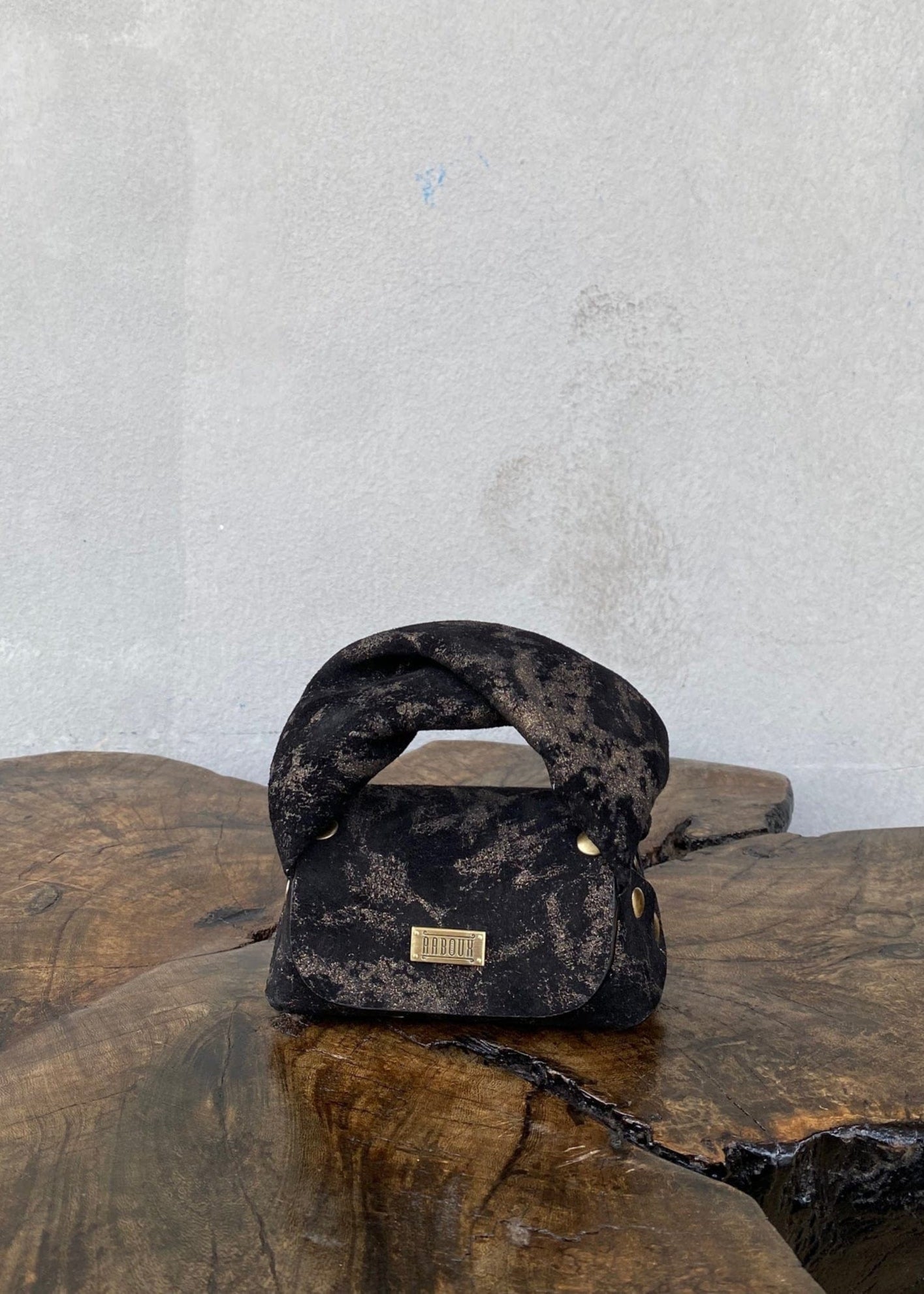 Aaboux Bags Black Lily Micro Black & Shimmery Gold Suede