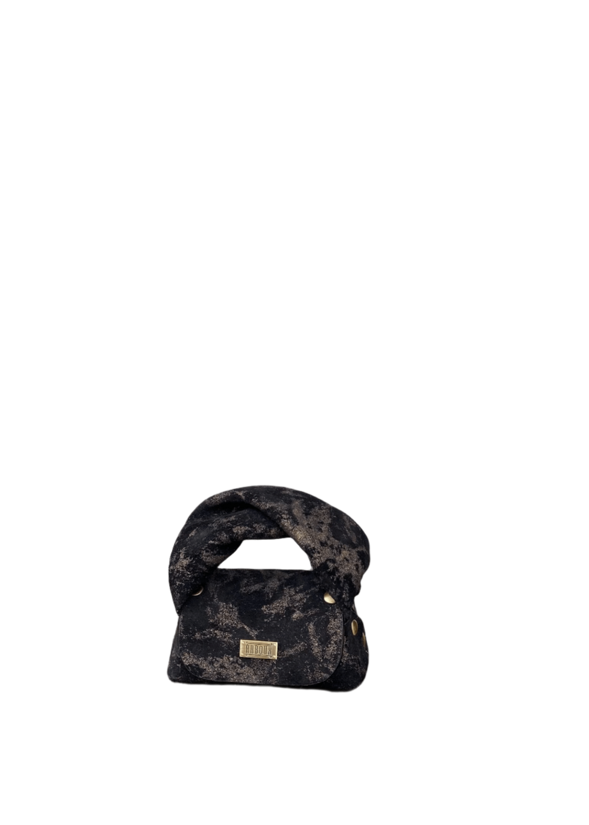 Lily Micro Black & Shimmery Gold Suede - Black - Leather - Bags - African Fashion by Aaboux