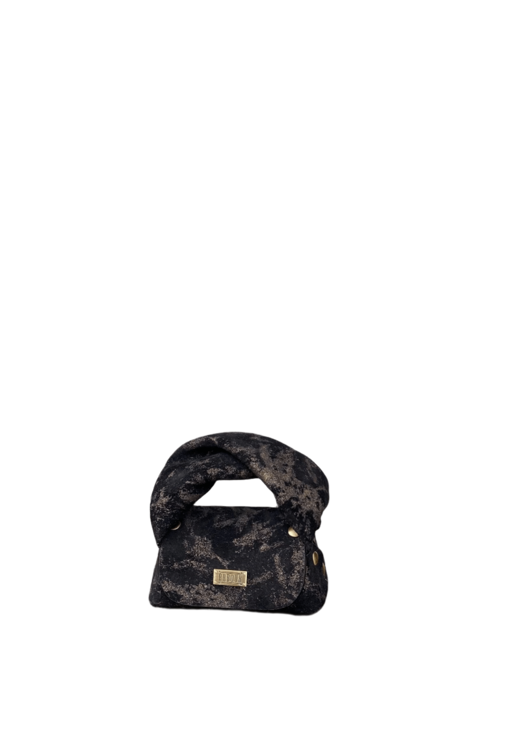 Aaboux Bags Black Lily Micro Black & Shimmery Gold Suede