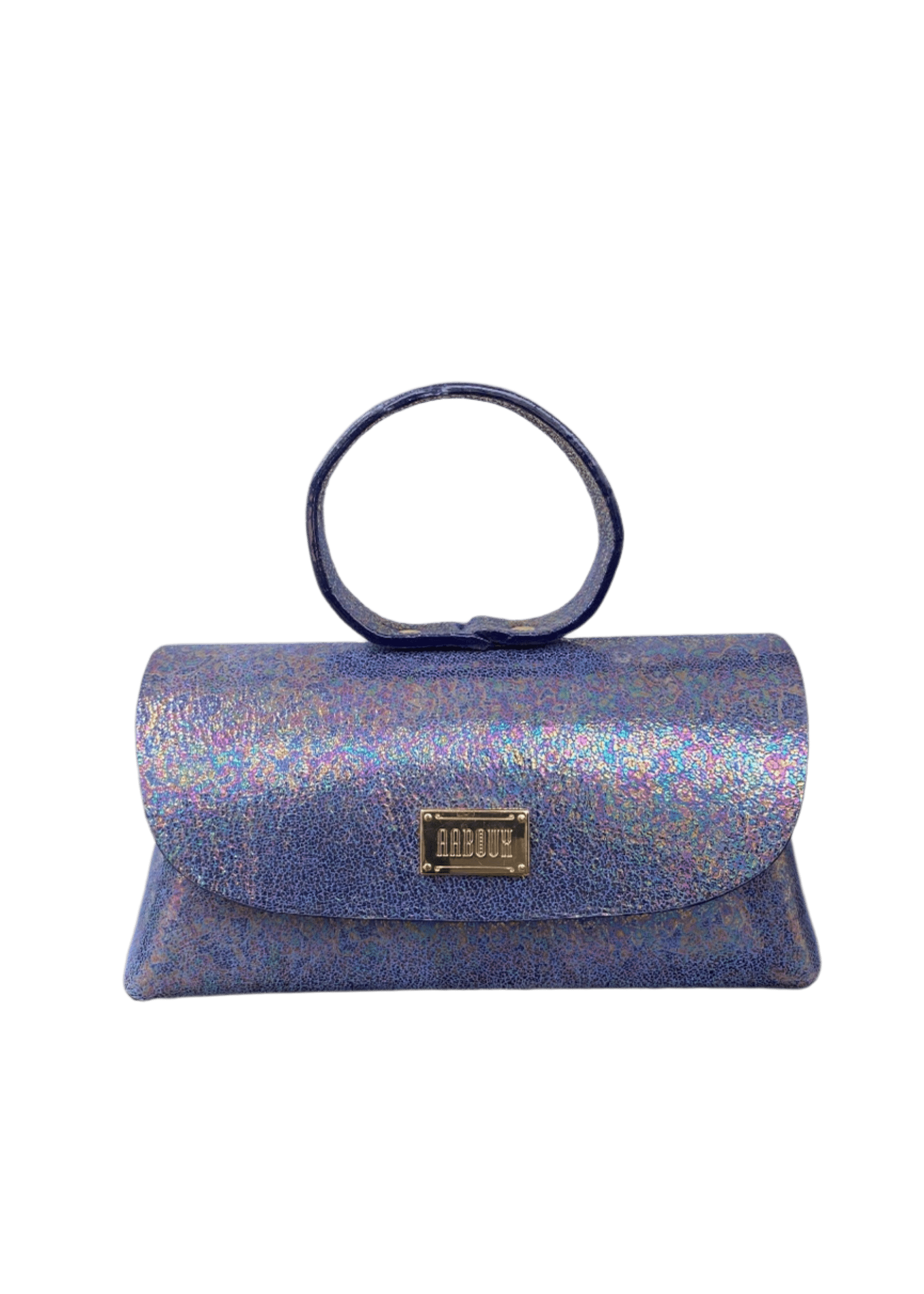 Aaboux Bags Blue Hana Blue & Multi Micro Mosaic Print Leather