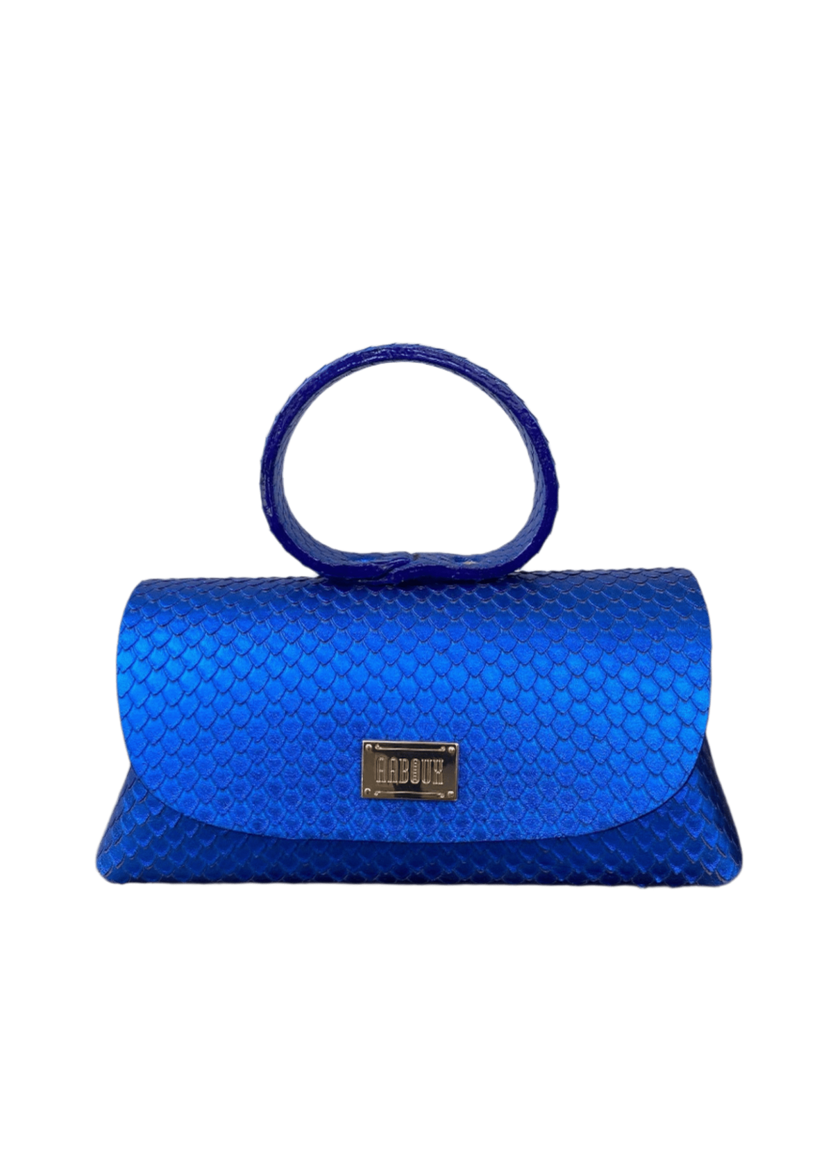 Hana Electric Blue Snake Print Leather - Blue - Bags - African Fashion by Aaboux