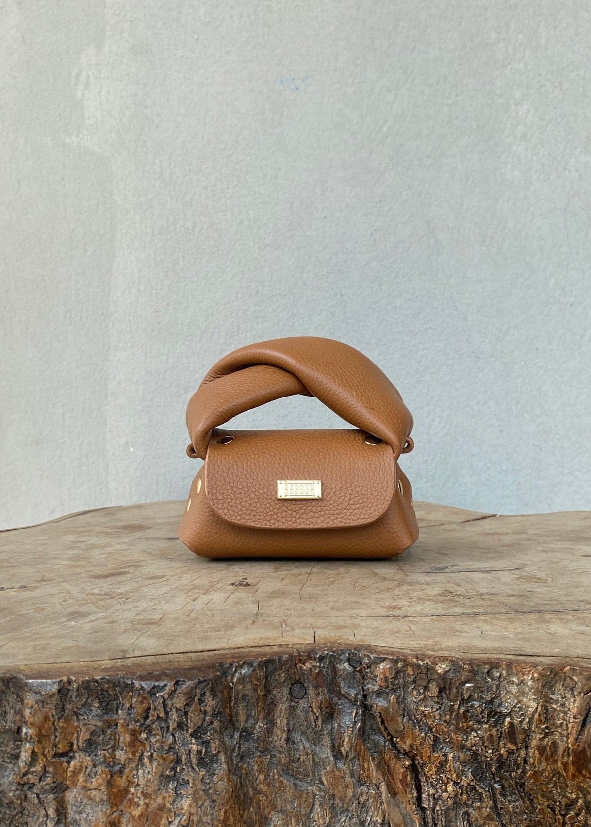 Lily Micro Tan Pebble Grain - Brown - Bags - African Fashion by Aaboux