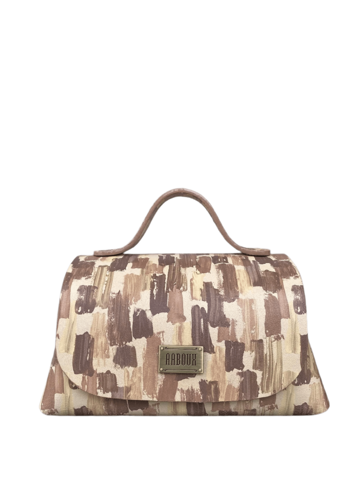Mira XO Cream & Brown Handpainted Leather - Bags - African Fashion by Aaboux