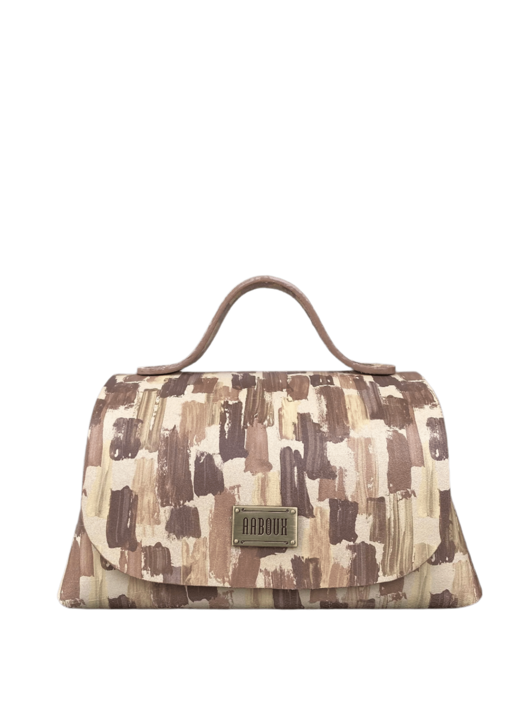 Aaboux Bags Brown Mira XO Cream & Brown Handpainted Leather