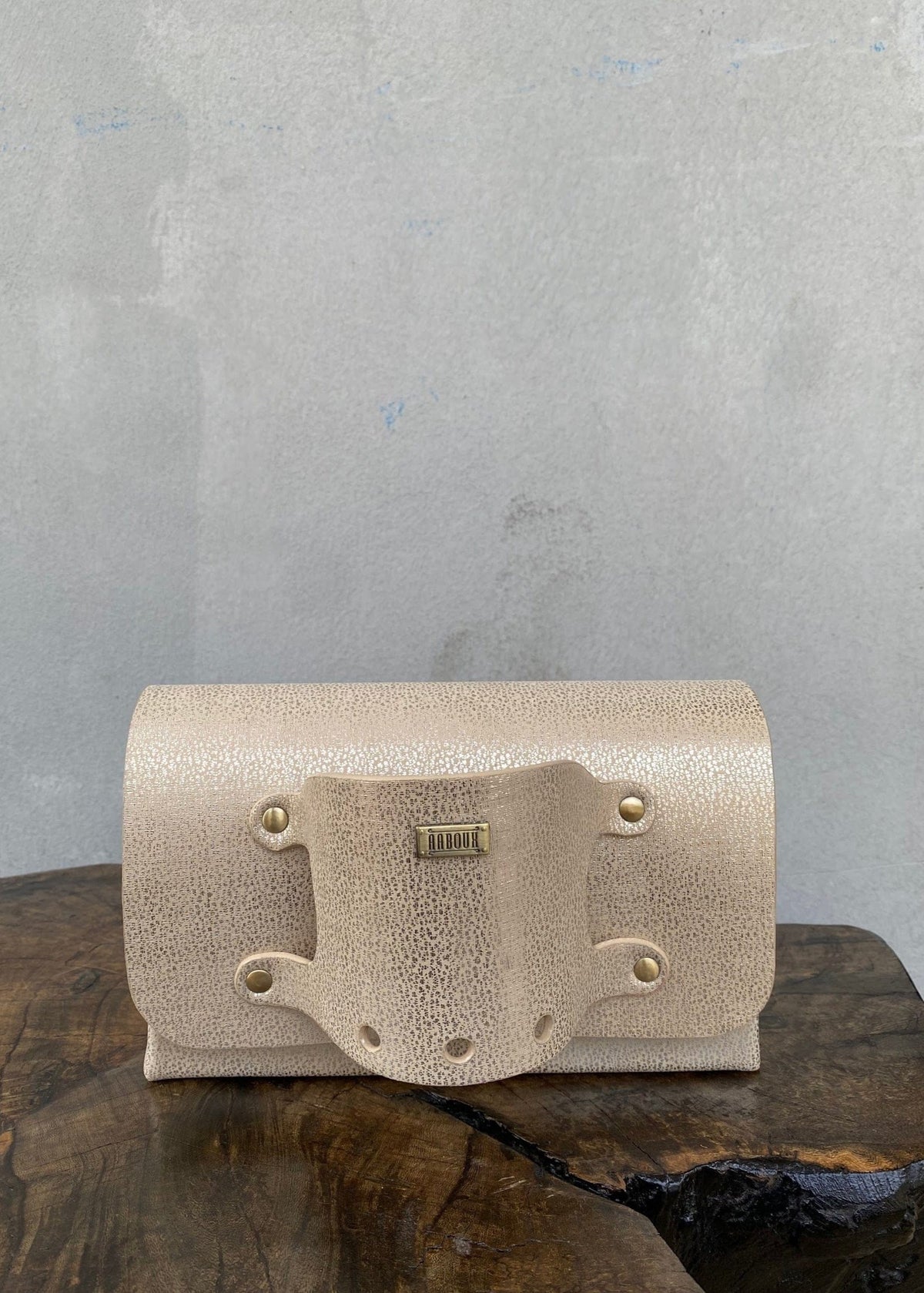 Jaré Champagne Tweed Effect Leather - Gold - Bags - African Fashion by Aaboux