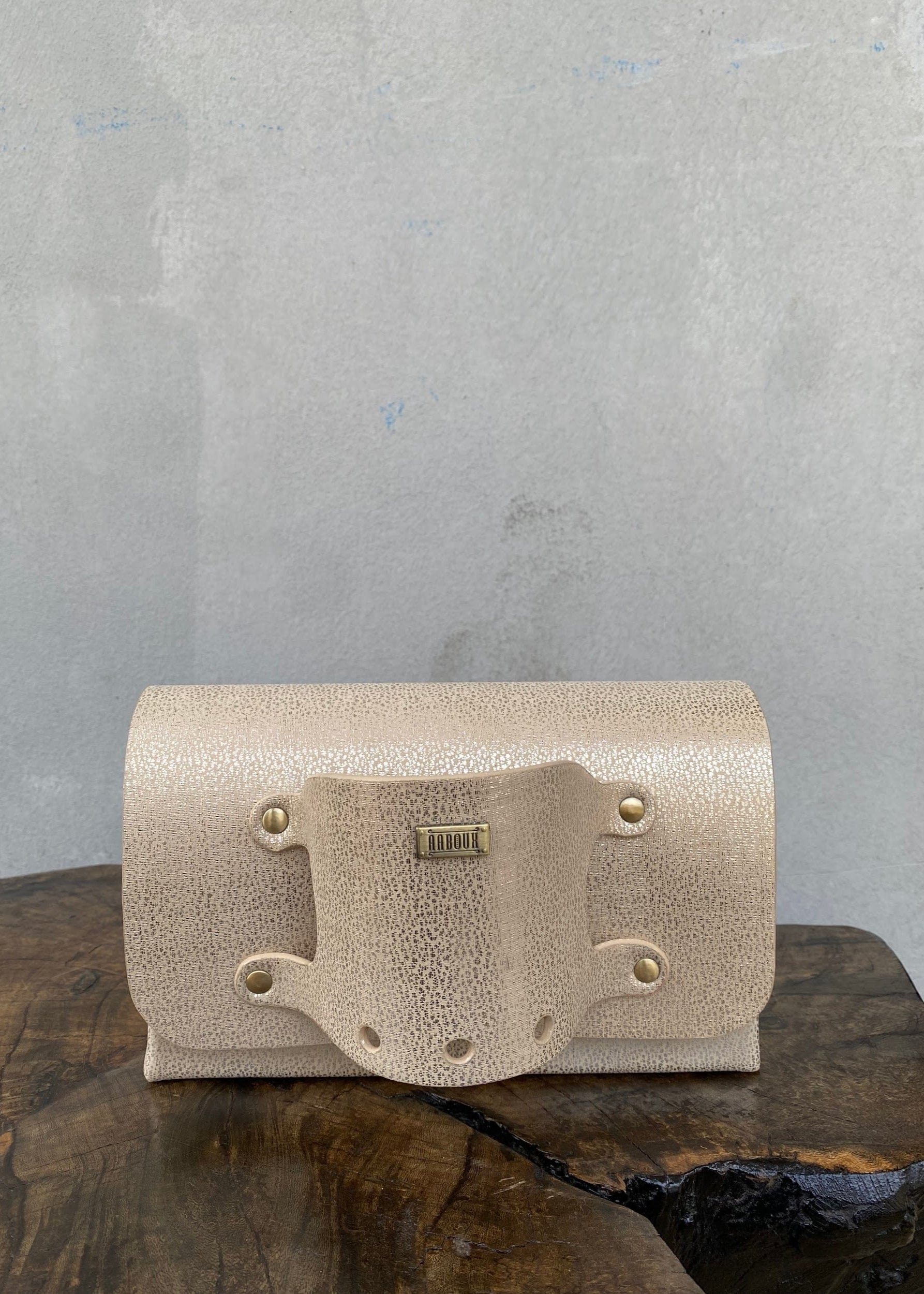Aaboux Bags Gold Jaré Champagne Tweed Effect Leather