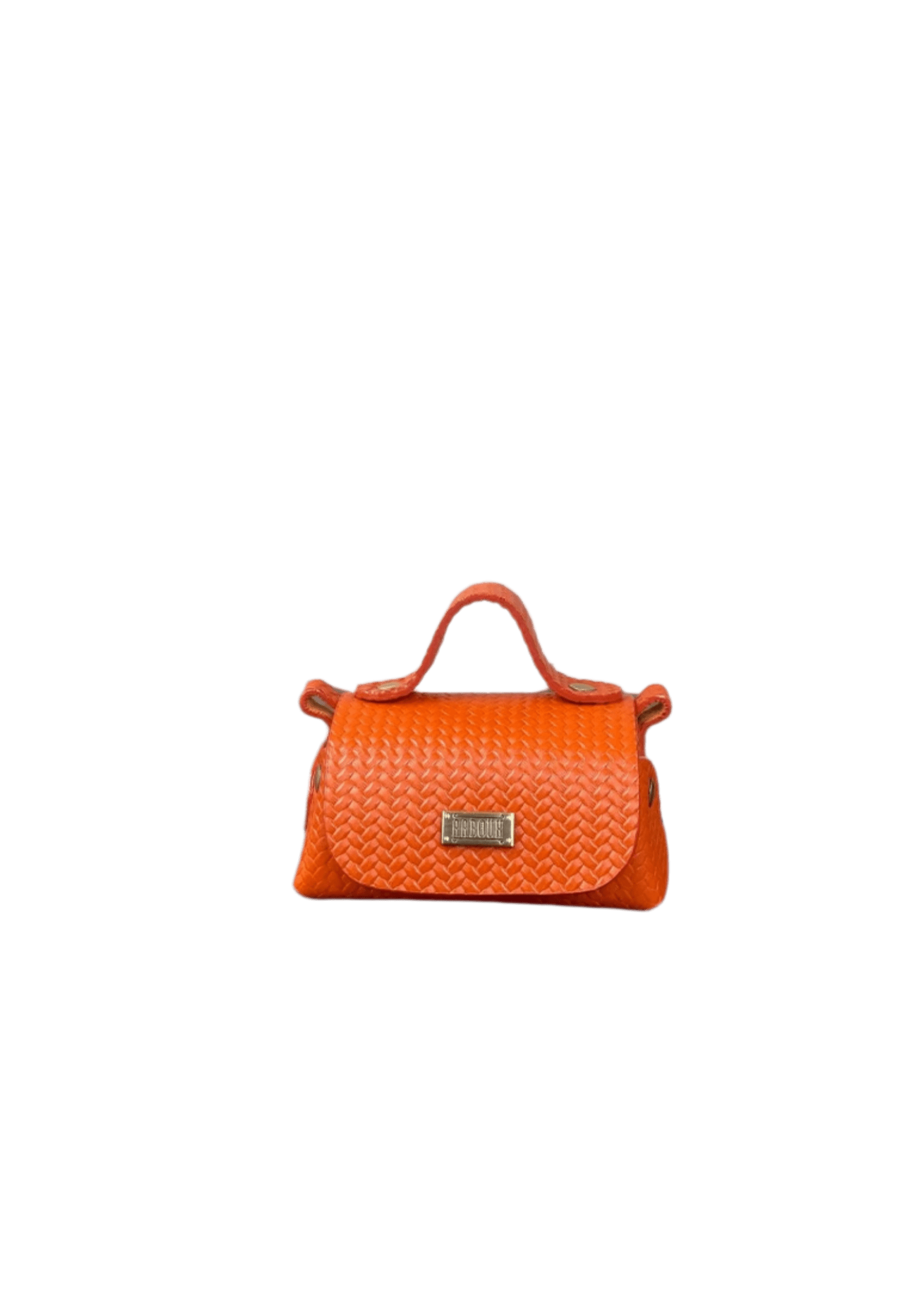 Aaboux Bags Orange Kach Micro Orange Woven Embossed Leather
