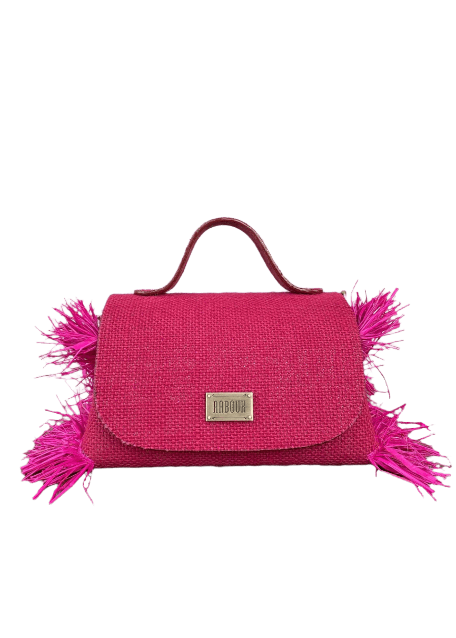 Aaboux Bags Pink Mira XO Hot Pink Jute with Side Raffia