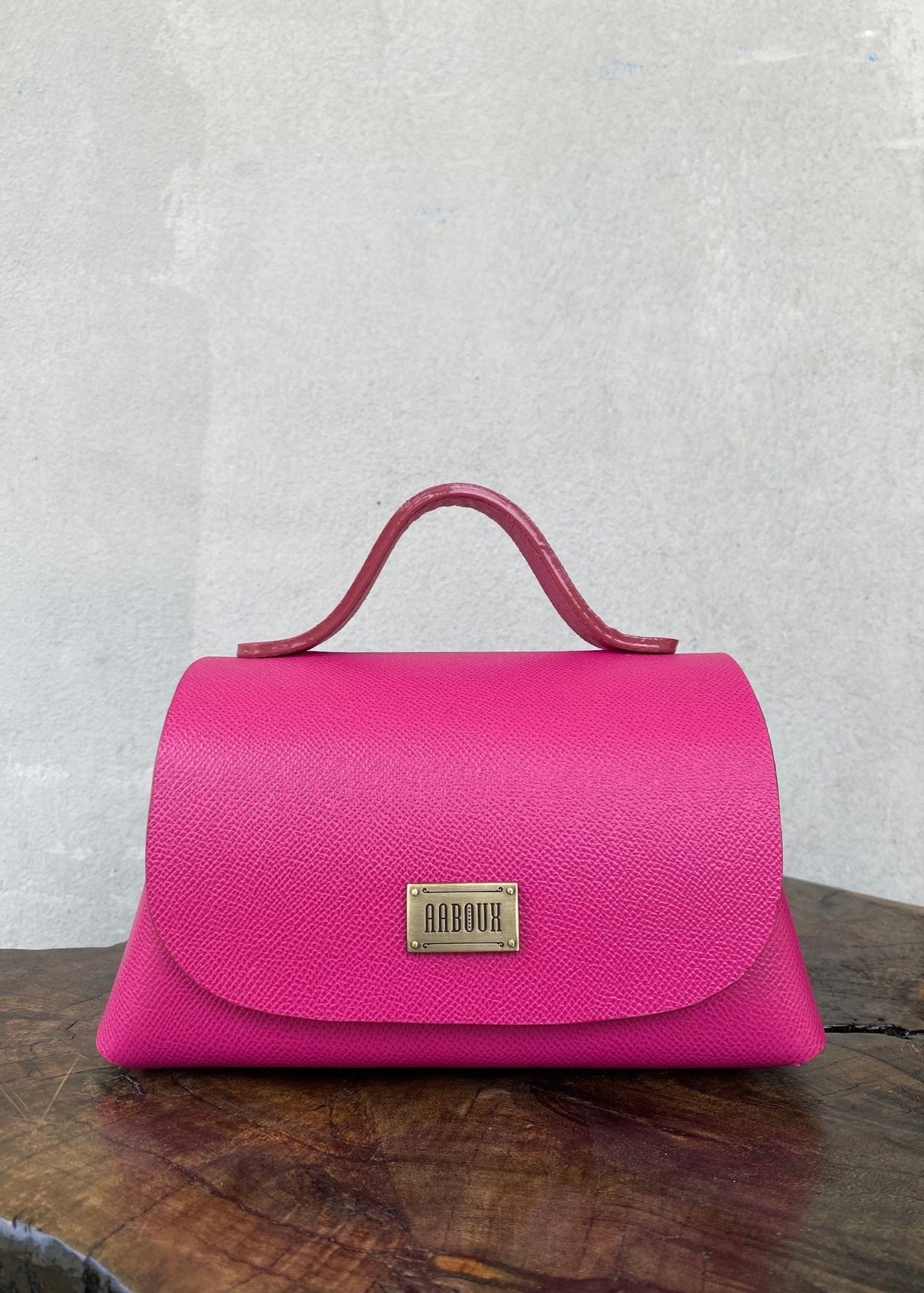 Mira XO Hot Pink Saffiano Print Leather - Dyed Adire - Bags - African Fashion by Aaboux
