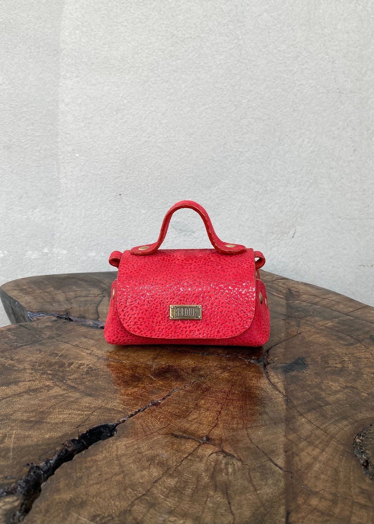 Kach Micro Red Cheetah Print - Leather - Bags - African Fashion by Aaboux