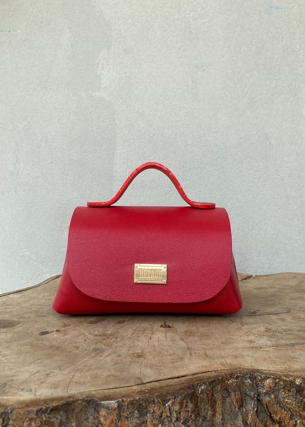 Mira Red Stingray Print Leather - Bags - African Fashion by Aaboux