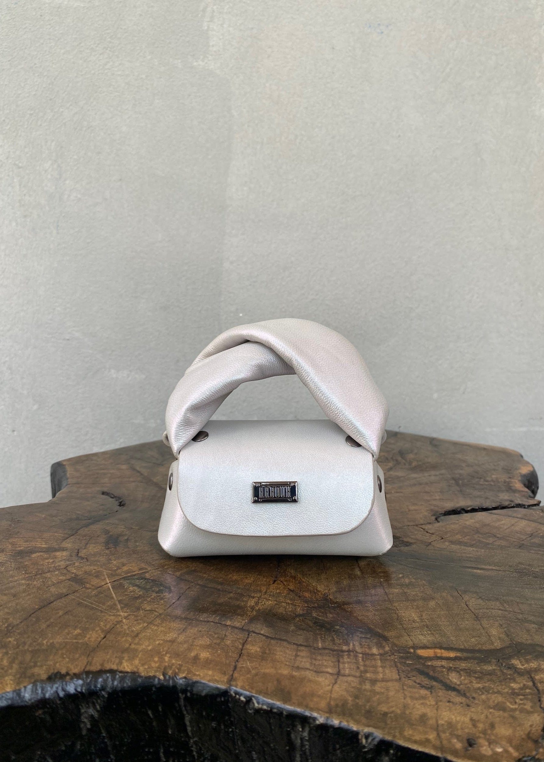 Aaboux Bags White Lily Micro Mother of Pearl Smooth Grain