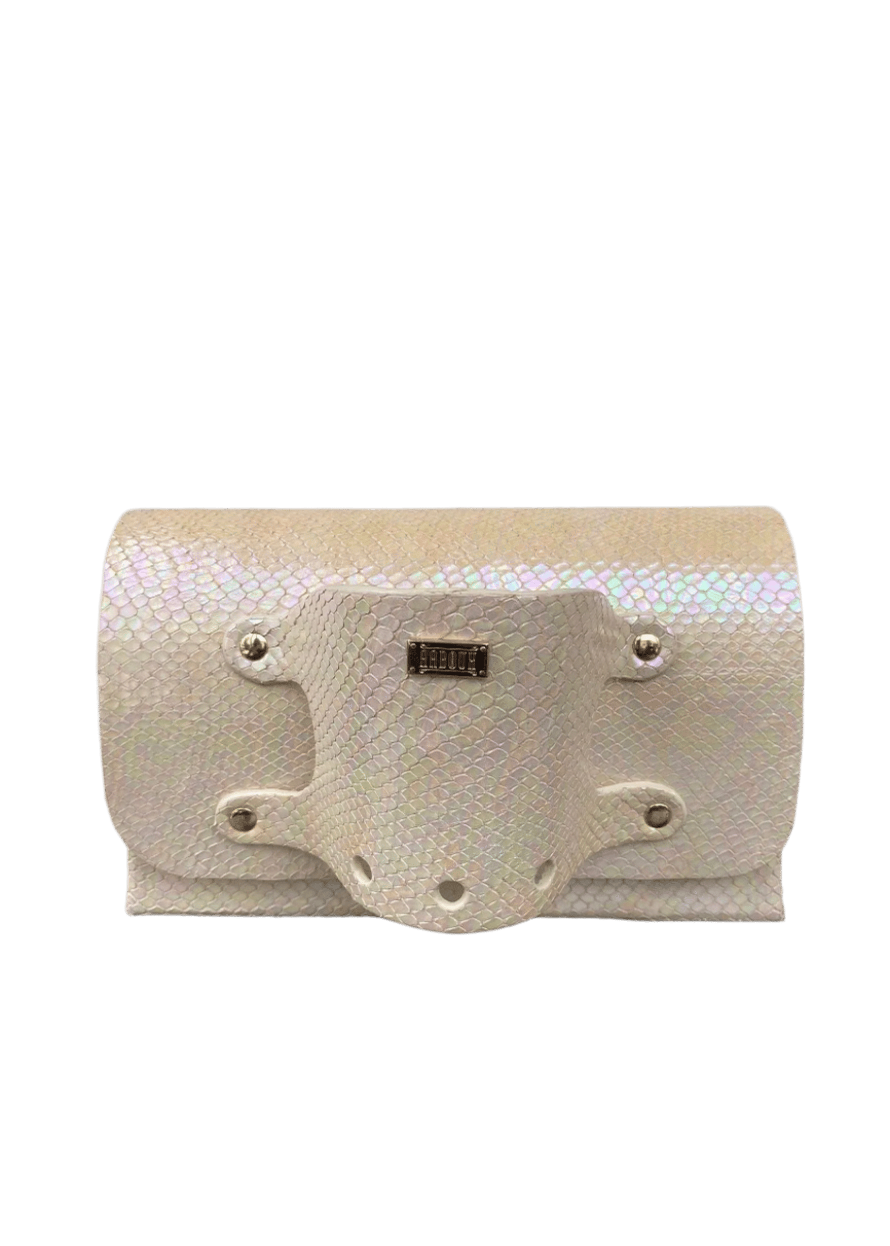 Aaboux Beige Jaré Mother of Pearl Snake Print Leather
