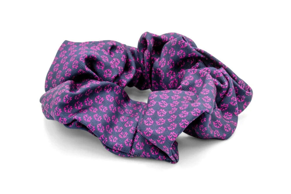 ADINKRA Scrunchie Ti Koro Nko Agyina Silk Scrunchie (Purples on Purple)