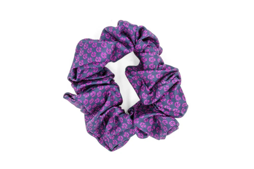ADINKRA Scrunchie Ti Koro Nko Agyina Silk Scrunchie (Purples on Purple)