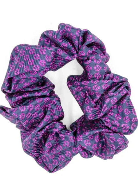 ADINKRA Scrunchie Ti Koro Nko Agyina Silk Scrunchie (Purples on Purple)