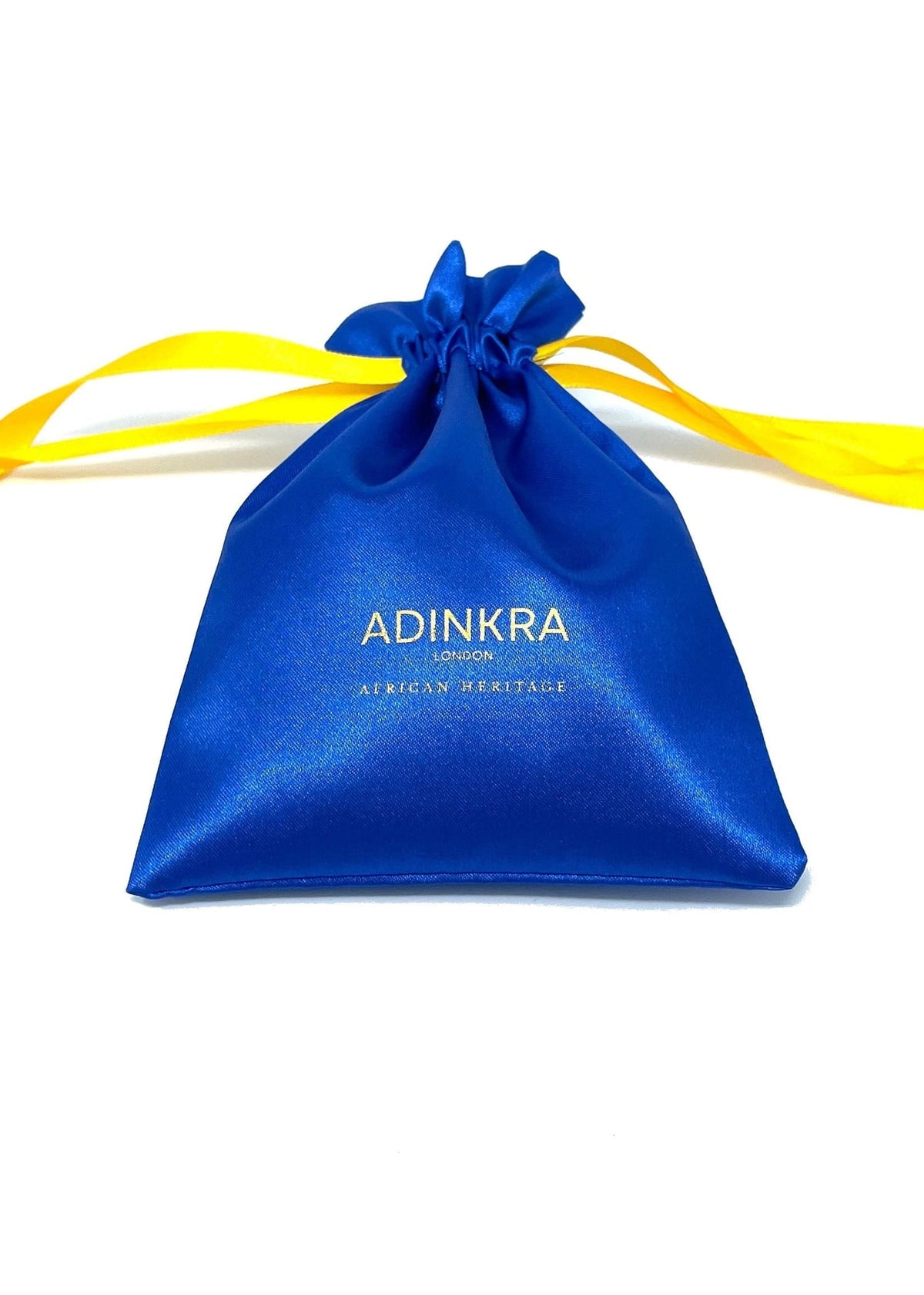 ADINKRA Scrunchie Yellow NSAA Silk Scrunchie (Blue on Yellow)