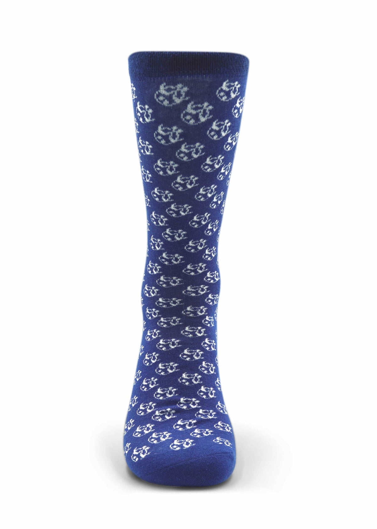 Ti Koro Nko Agyina Combed Cotton Socks (White on Navy) - African Fashion by ADINKRA