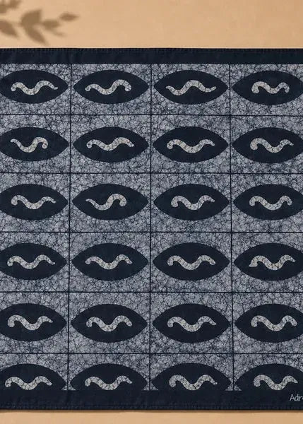 Adire Lounge Scarves & Wraps Gray Shadow Wave — Grey Eye Wave Print Bandana Scarf