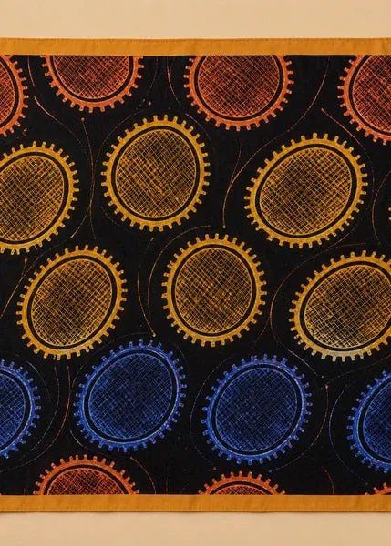 Adire Lounge Scarves & Wraps Multicolor Constellation — Dark Circle Dot Print Bandana Scarf