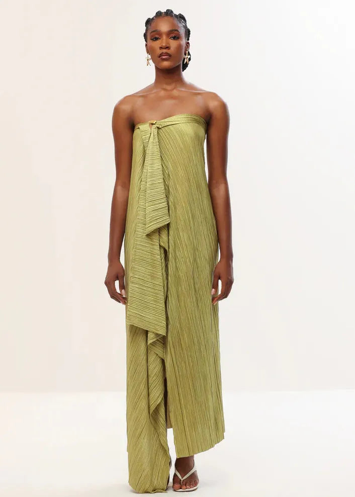 Aluka Dress Olive Green / 2XS Zamani Drape Dress